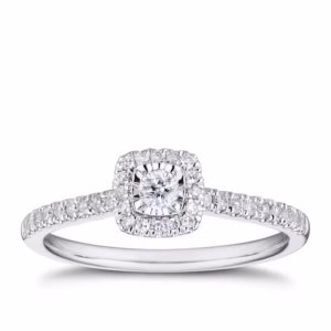 The Bespoke Halo Cushion Ring (0.25ct Look) - Handcrafted Sterling Silver Illusion Set